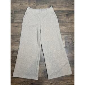 OGL Sweatpants Womens L Beige Knit Wide Leg Stretch Pull On Casual Lounge NWT